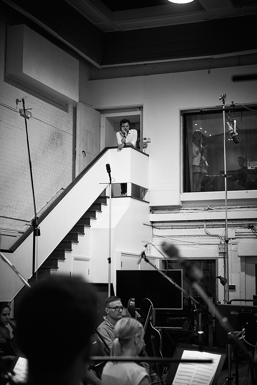Paul Lorenz overlooking the orchestra from the balcony of Abbey Road Studio Two