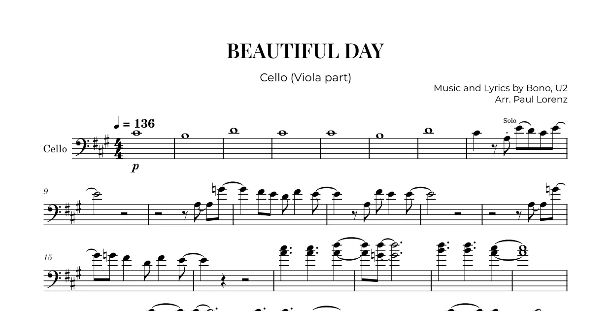 Example: the Viola part as Cello
