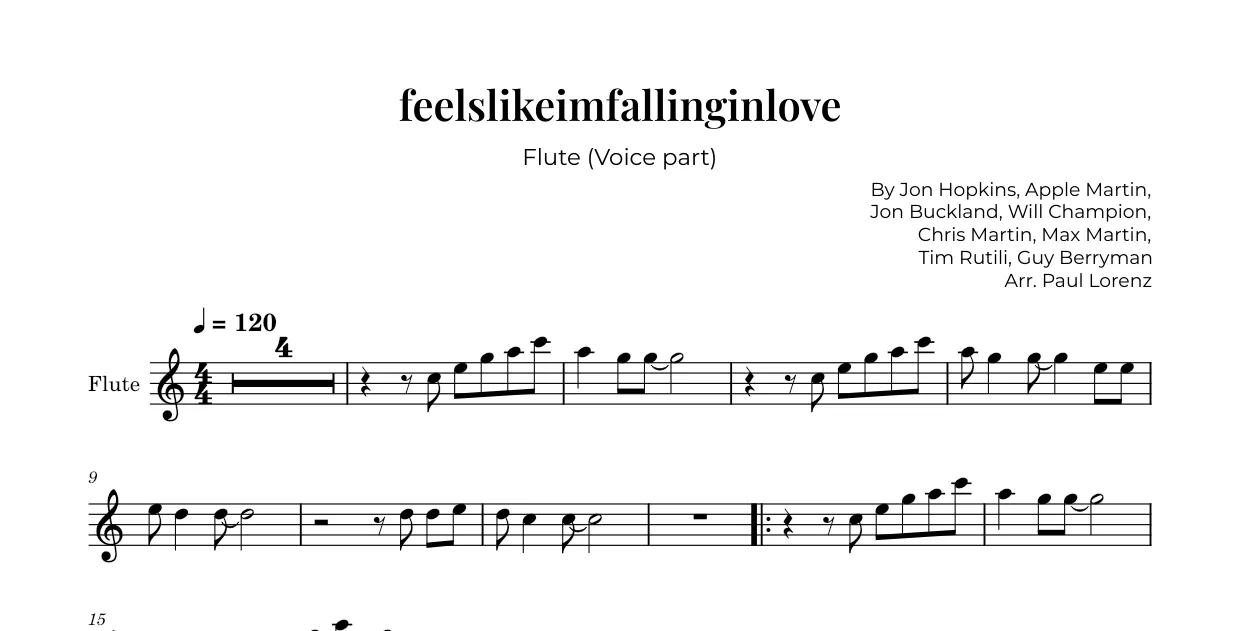 Example: the Voice part as Flute