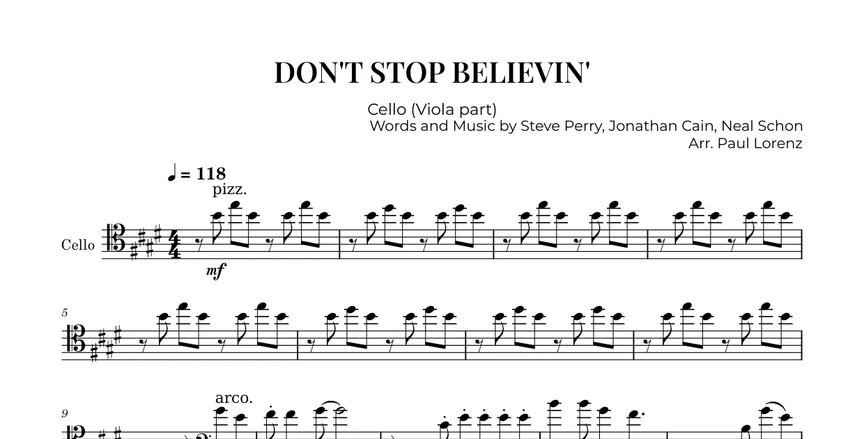 Example: the Viola part as Cello